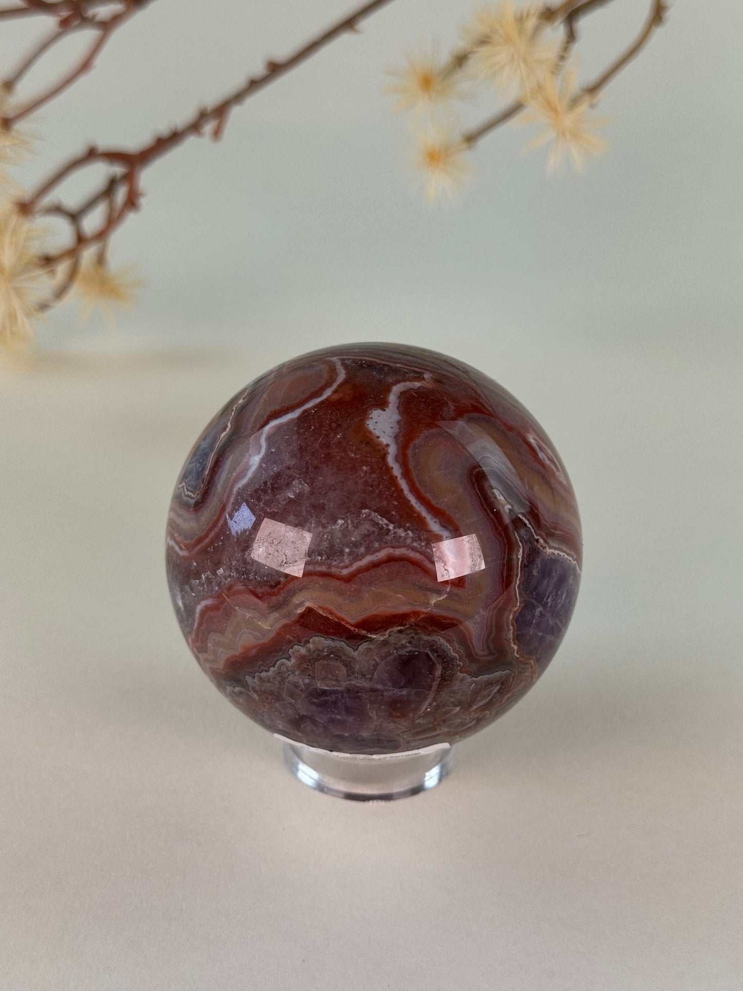 Amethyst With Agate Sphere
