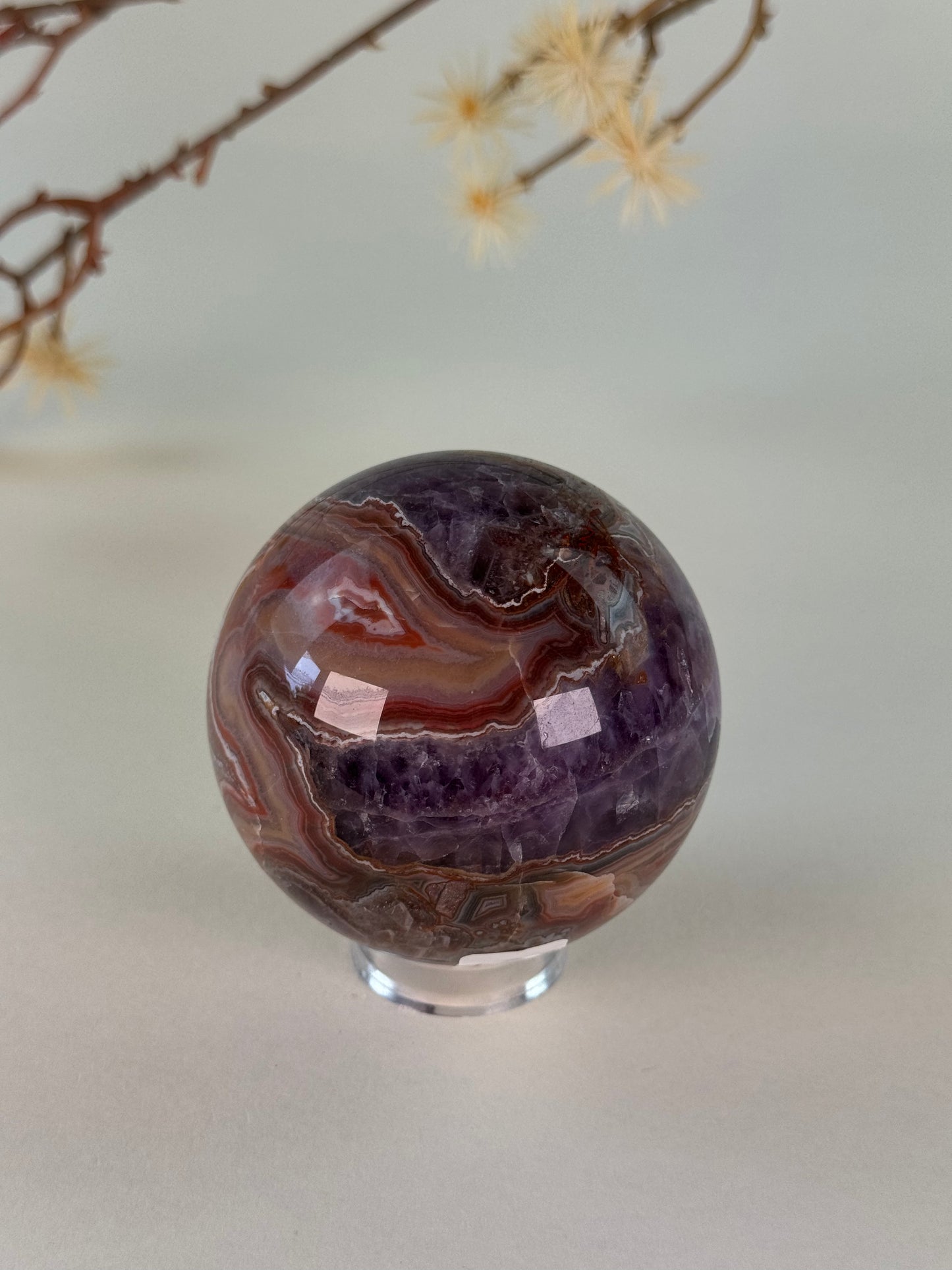 Amethyst With Agate Sphere