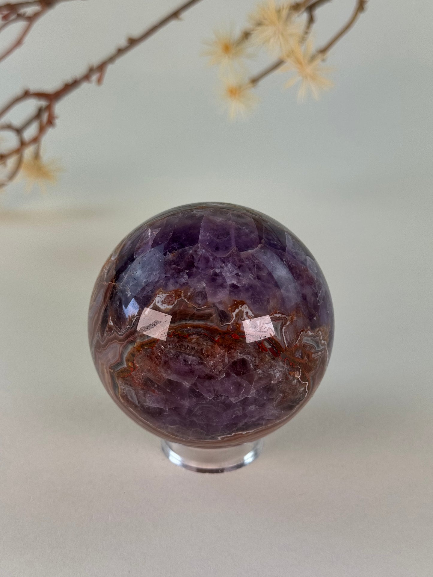 Amethyst With Agate Sphere