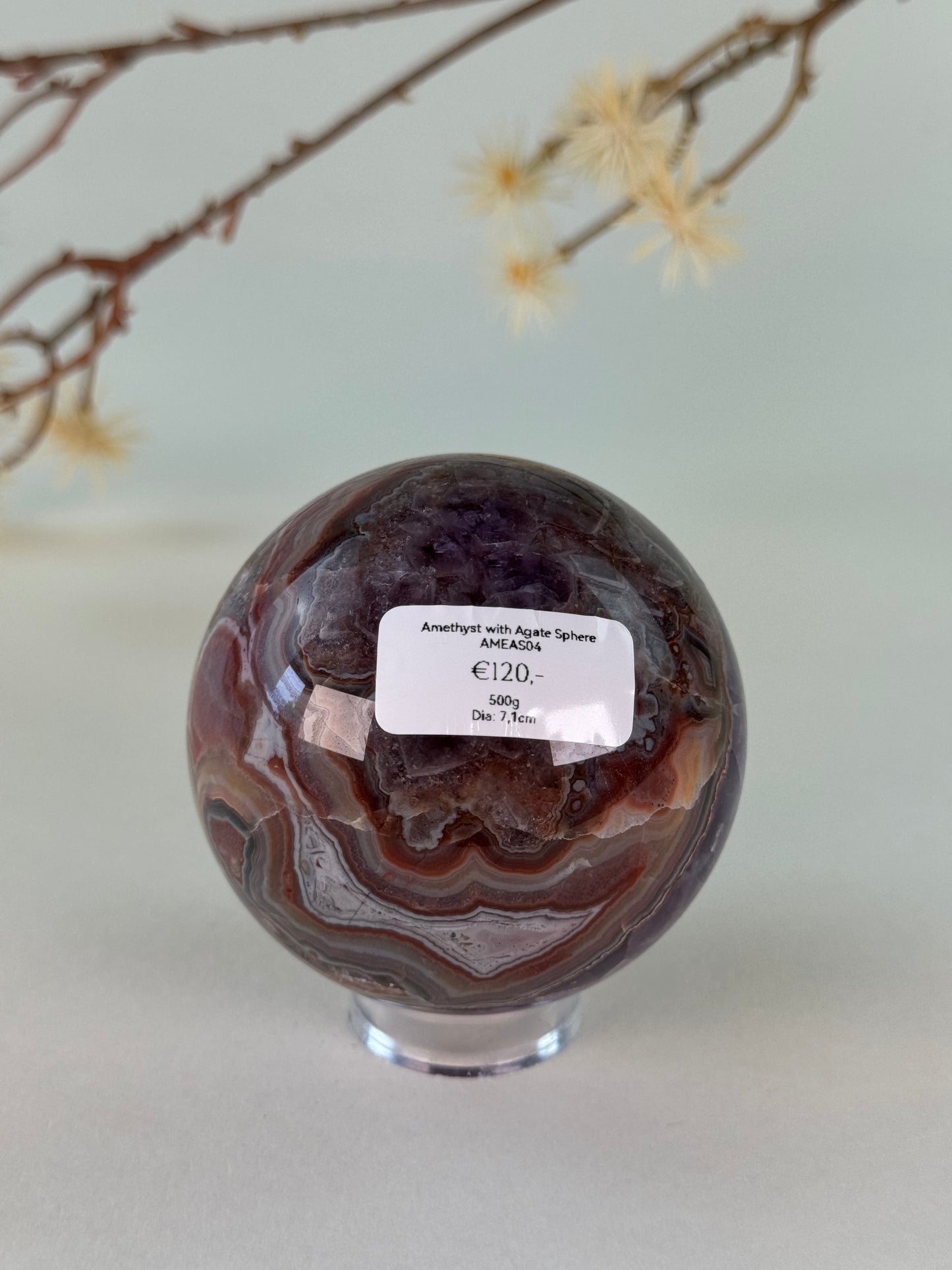 Amethyst With Agate Sphere