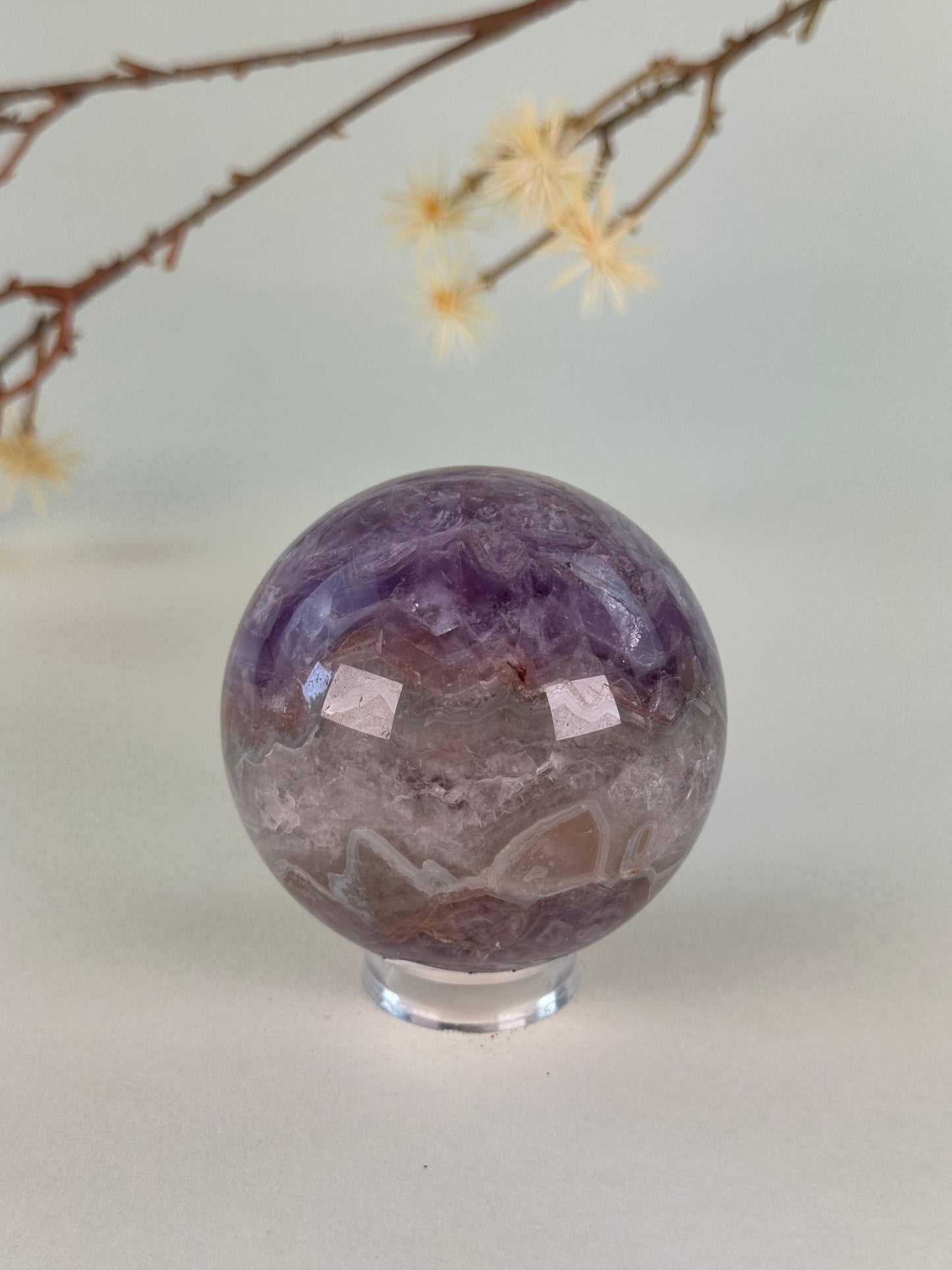 Amethyst With Agate Sphere