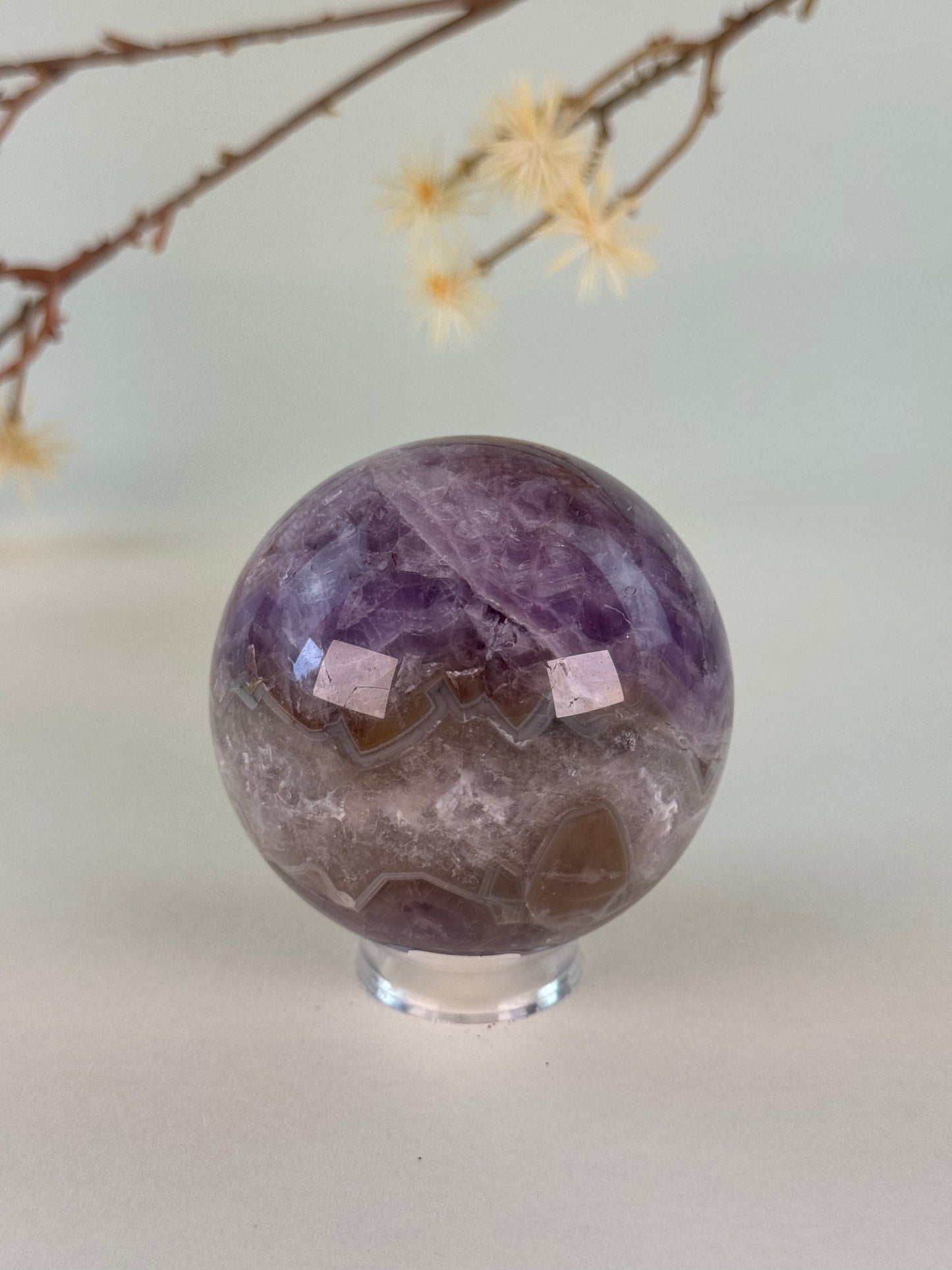 Amethyst With Agate Sphere