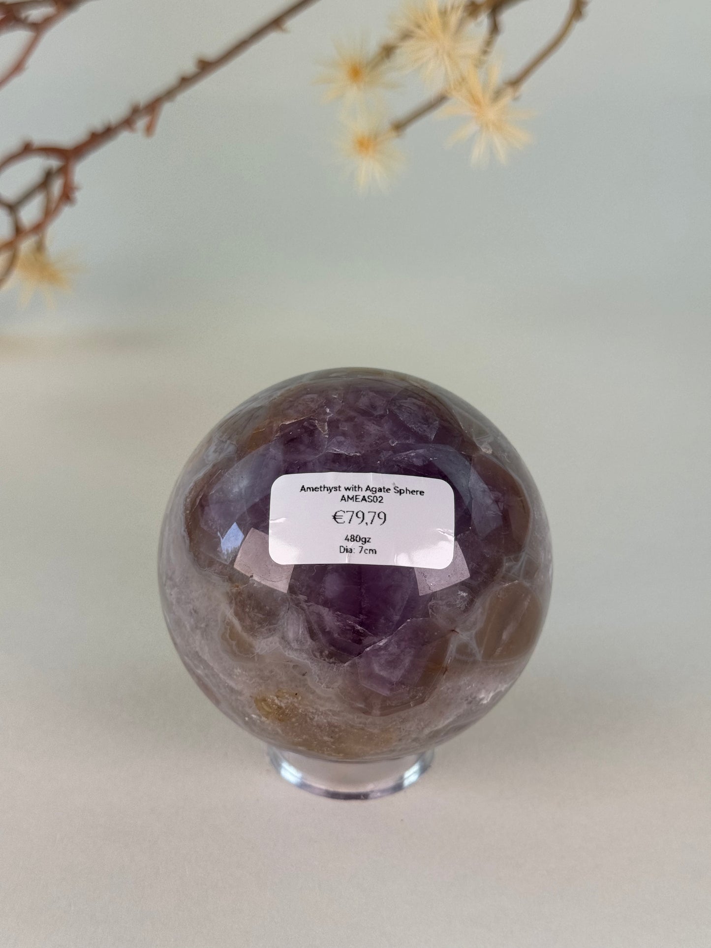 Amethyst With Agate Sphere