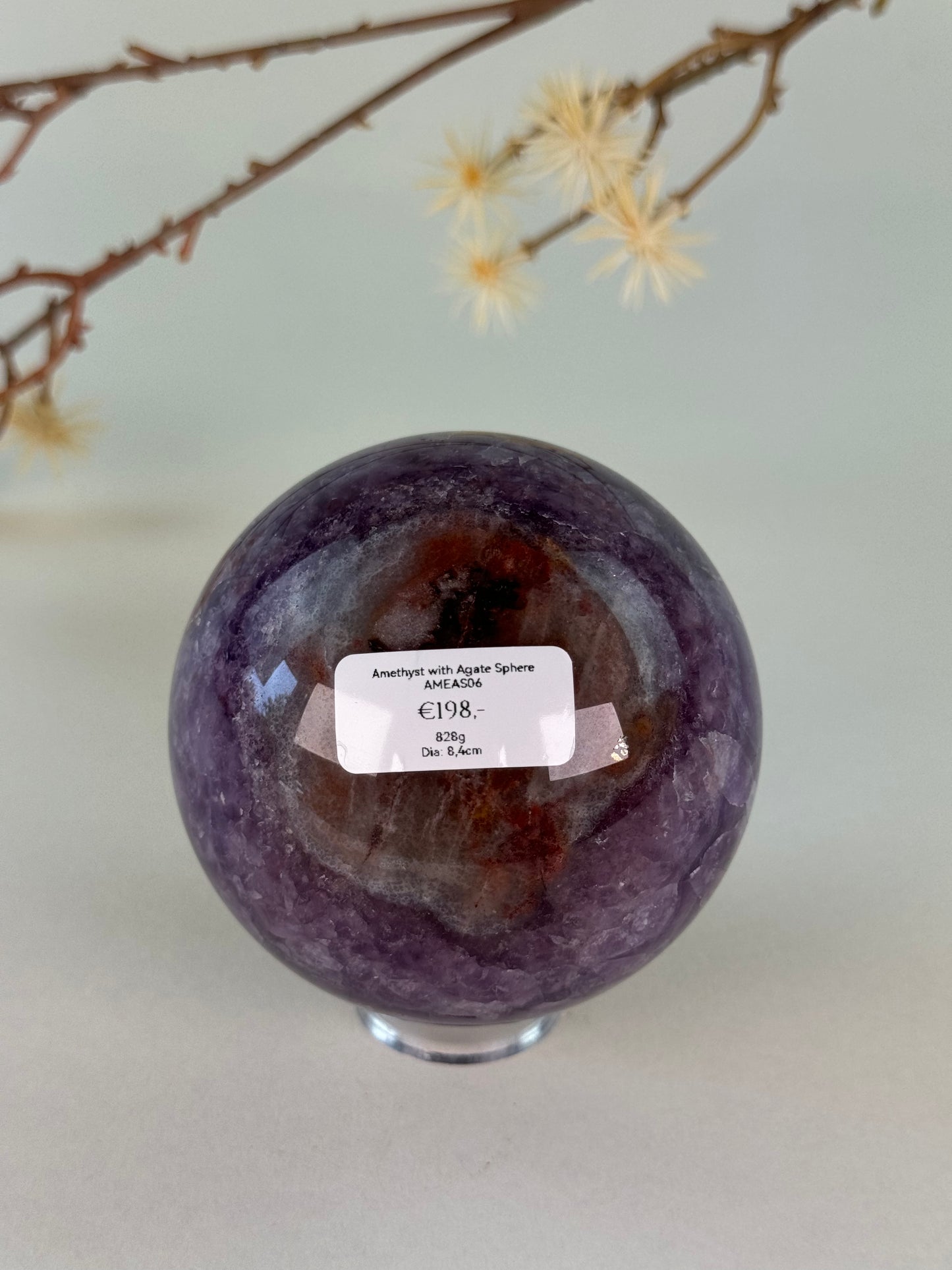 Amethyst With Agate Sphere