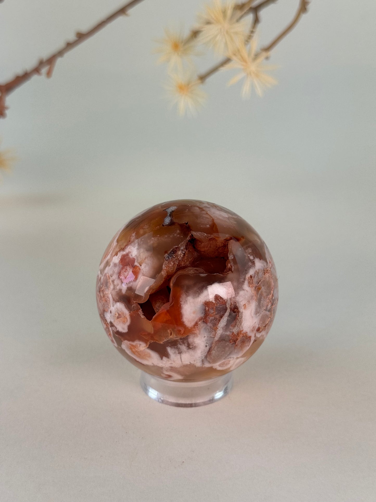 Red Flower Agate Sphere