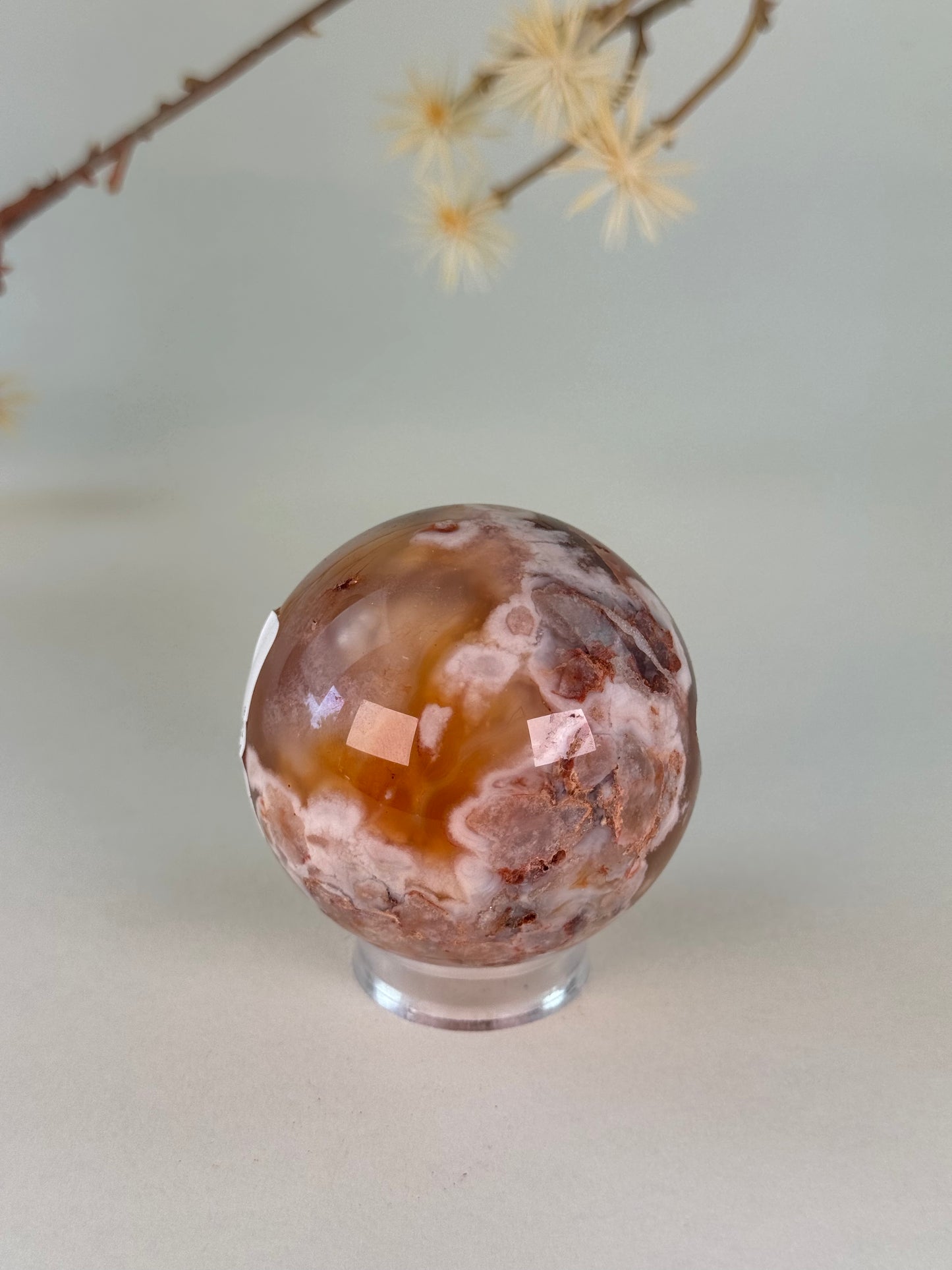 Red Flower Agate Sphere
