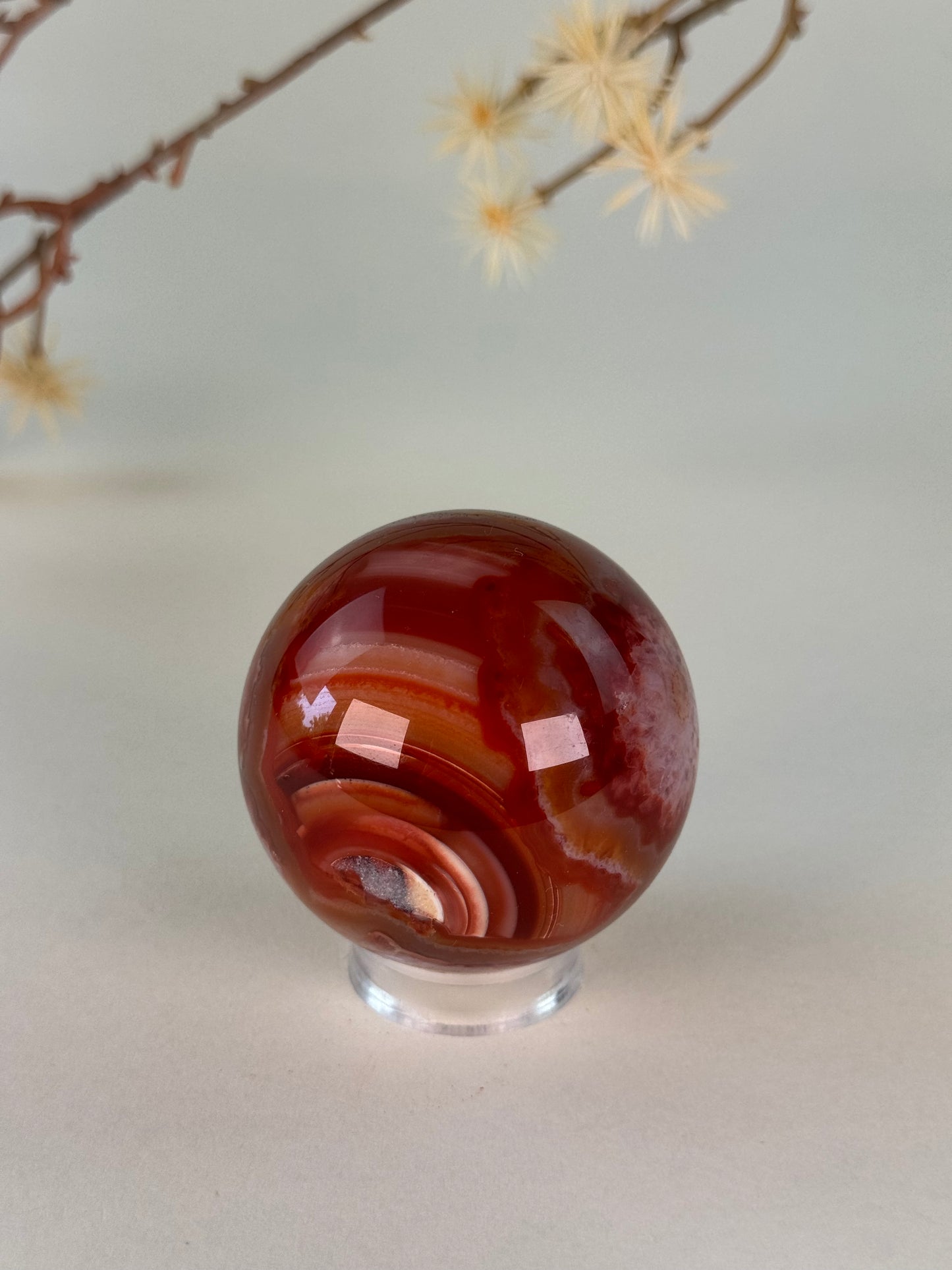 Red Flower Agate Sphere
