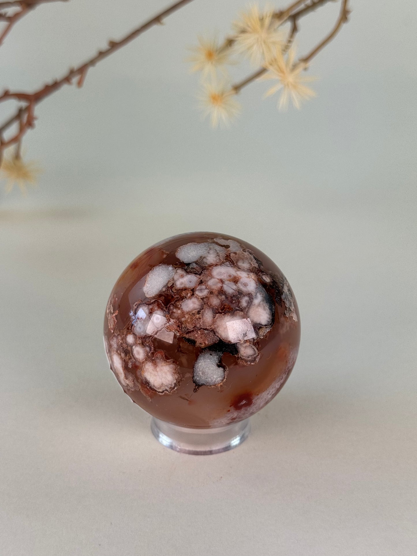 Red Flower Agate Sphere