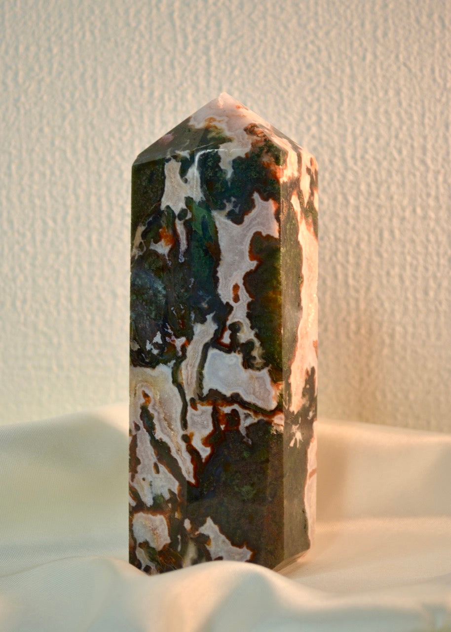 Red Moss Agate Tower E