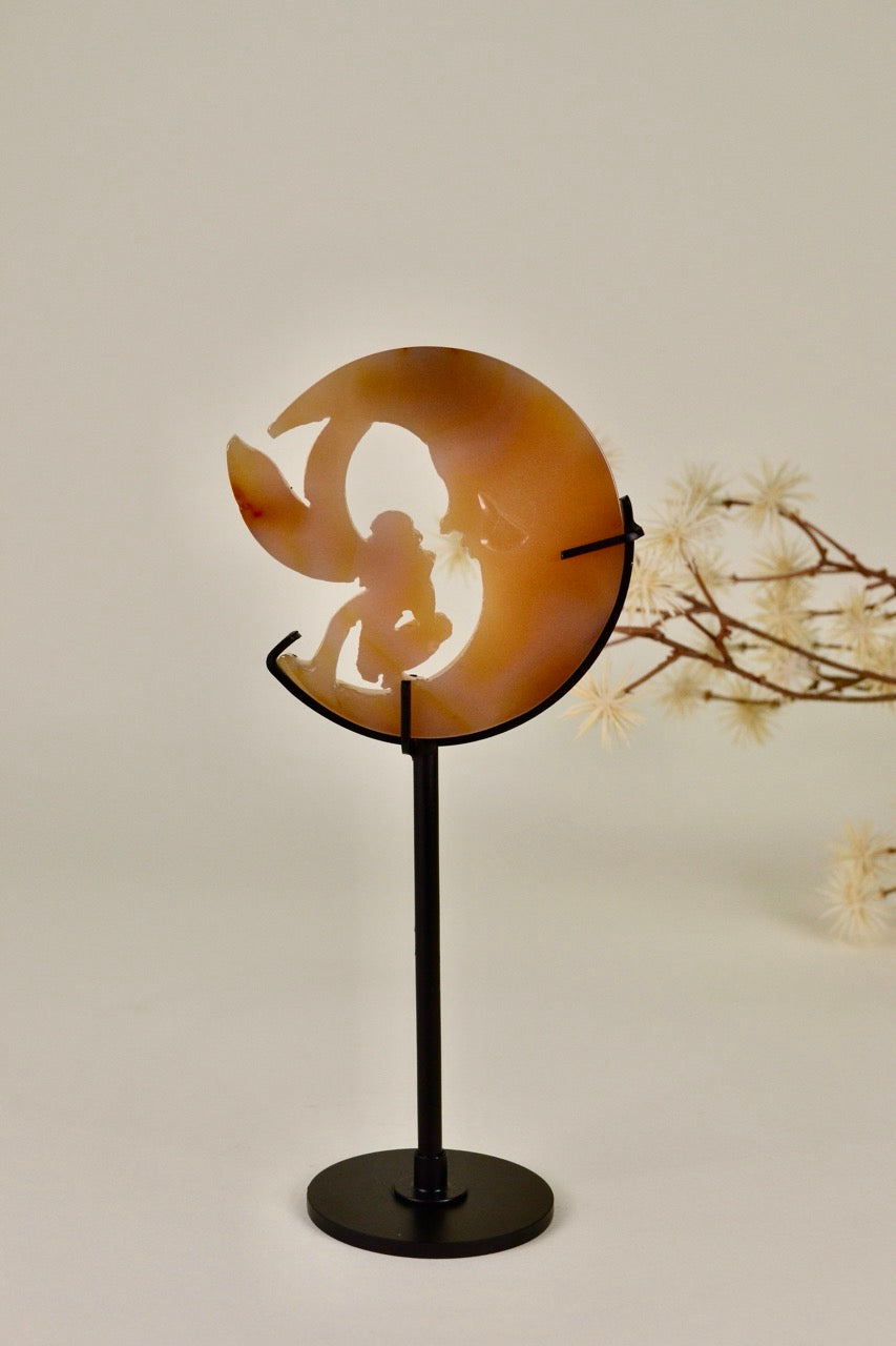 Agate Fairy Moon on Stand C