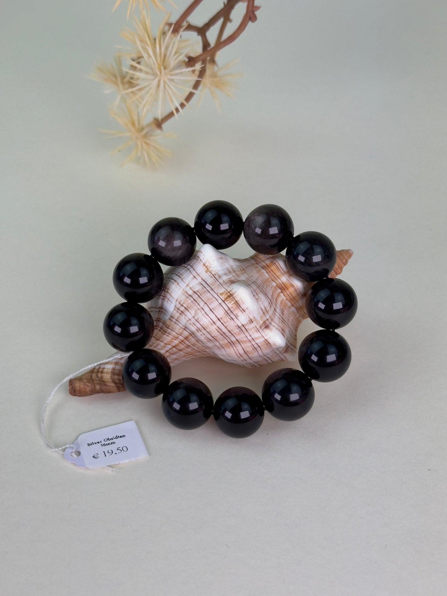 Silver Sheen Obsidian Bracelet 16mm