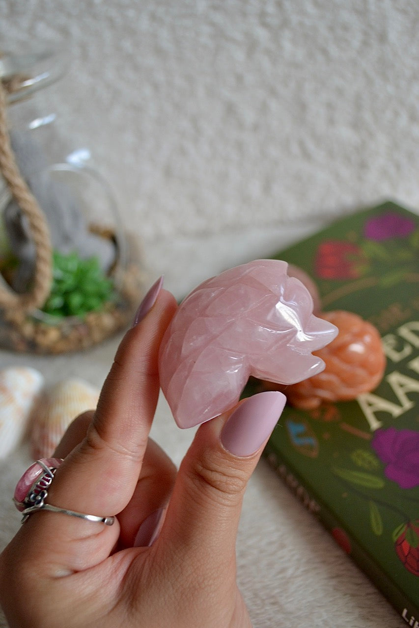 Rose Quartz Hedgehog Carving