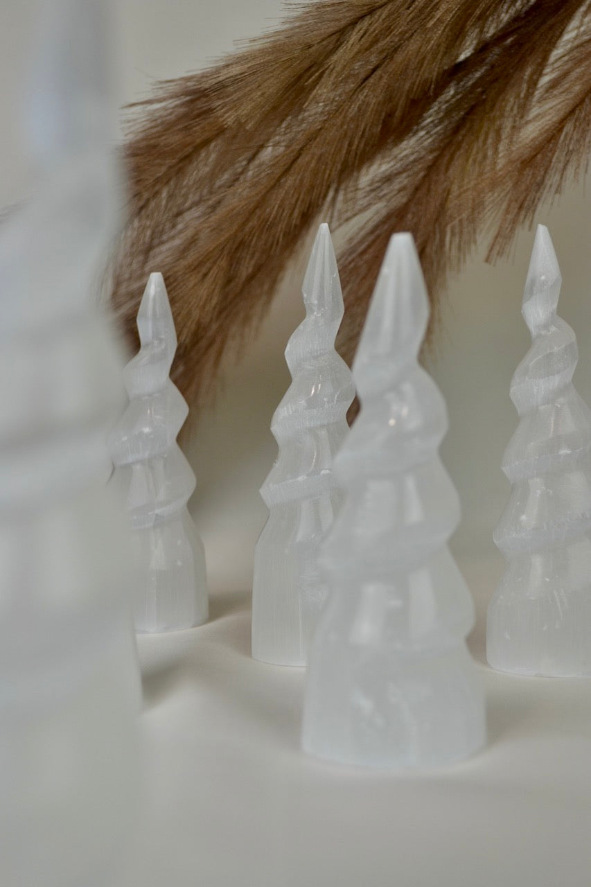 Satin Spar Holiday Tree - Selenite