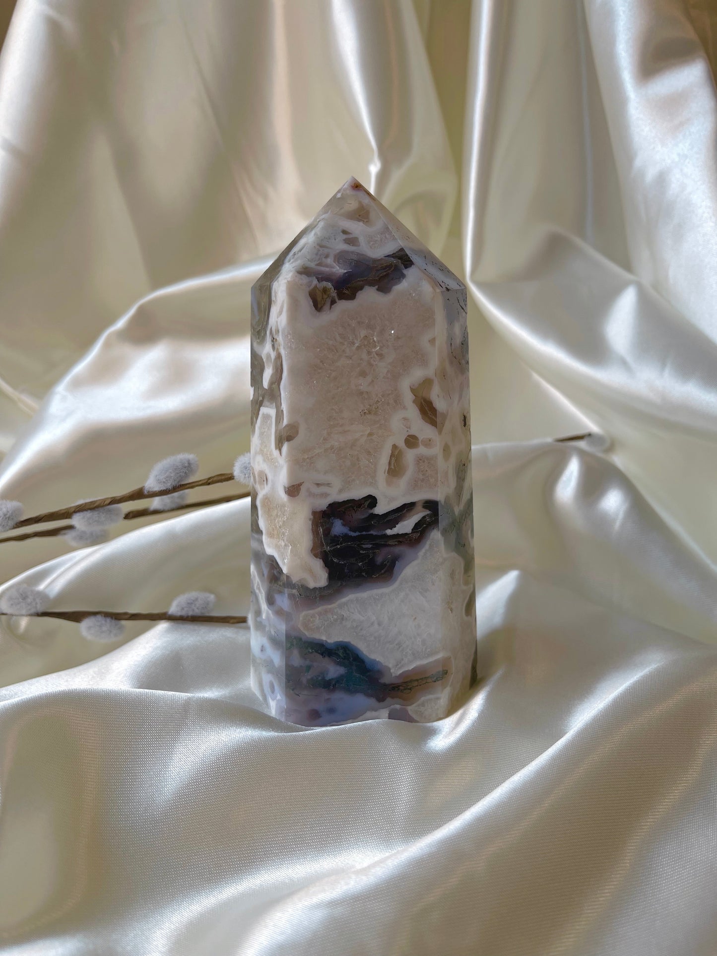 Big Moss Agate Tower