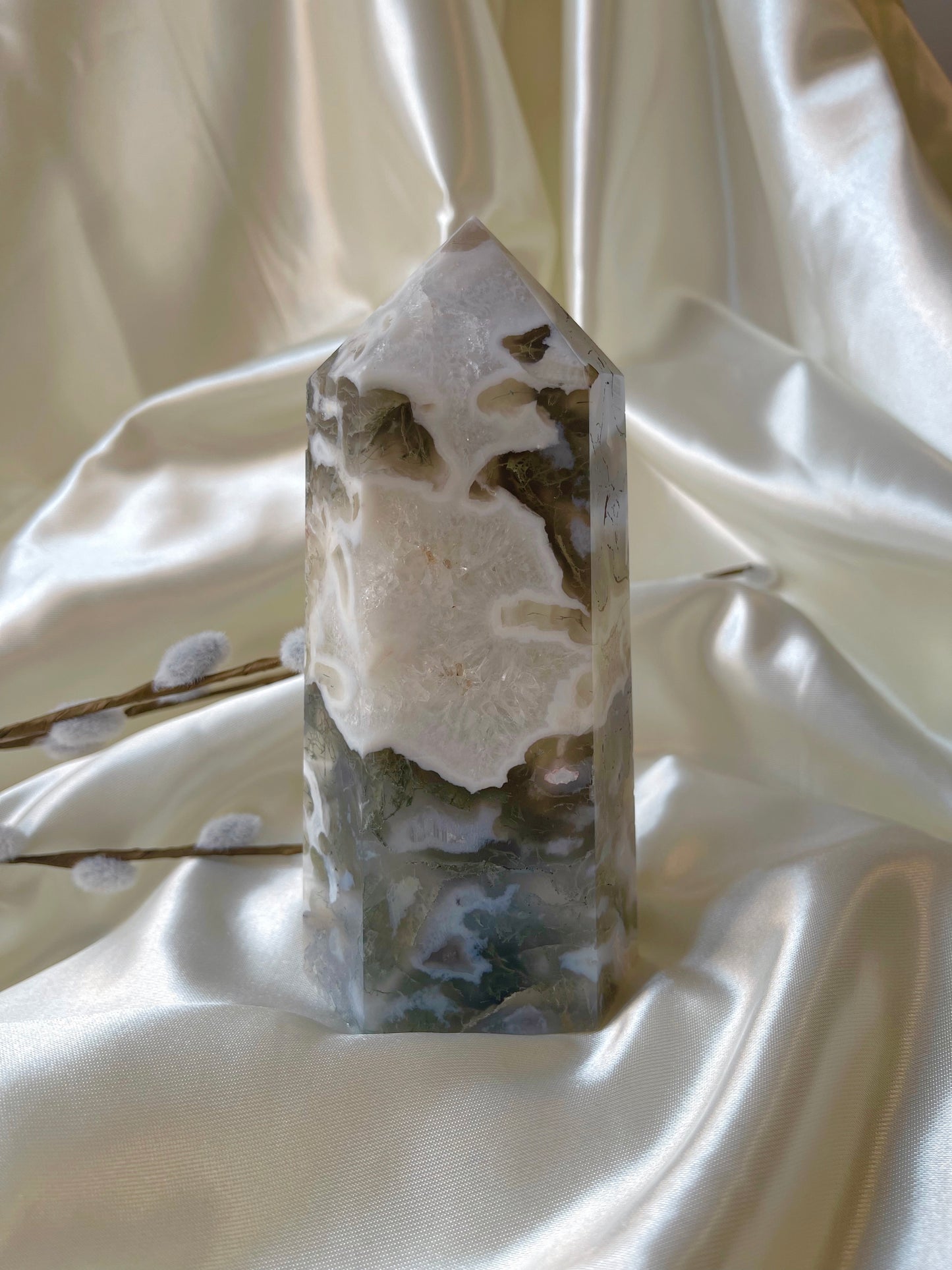 Big Moss Agate Tower