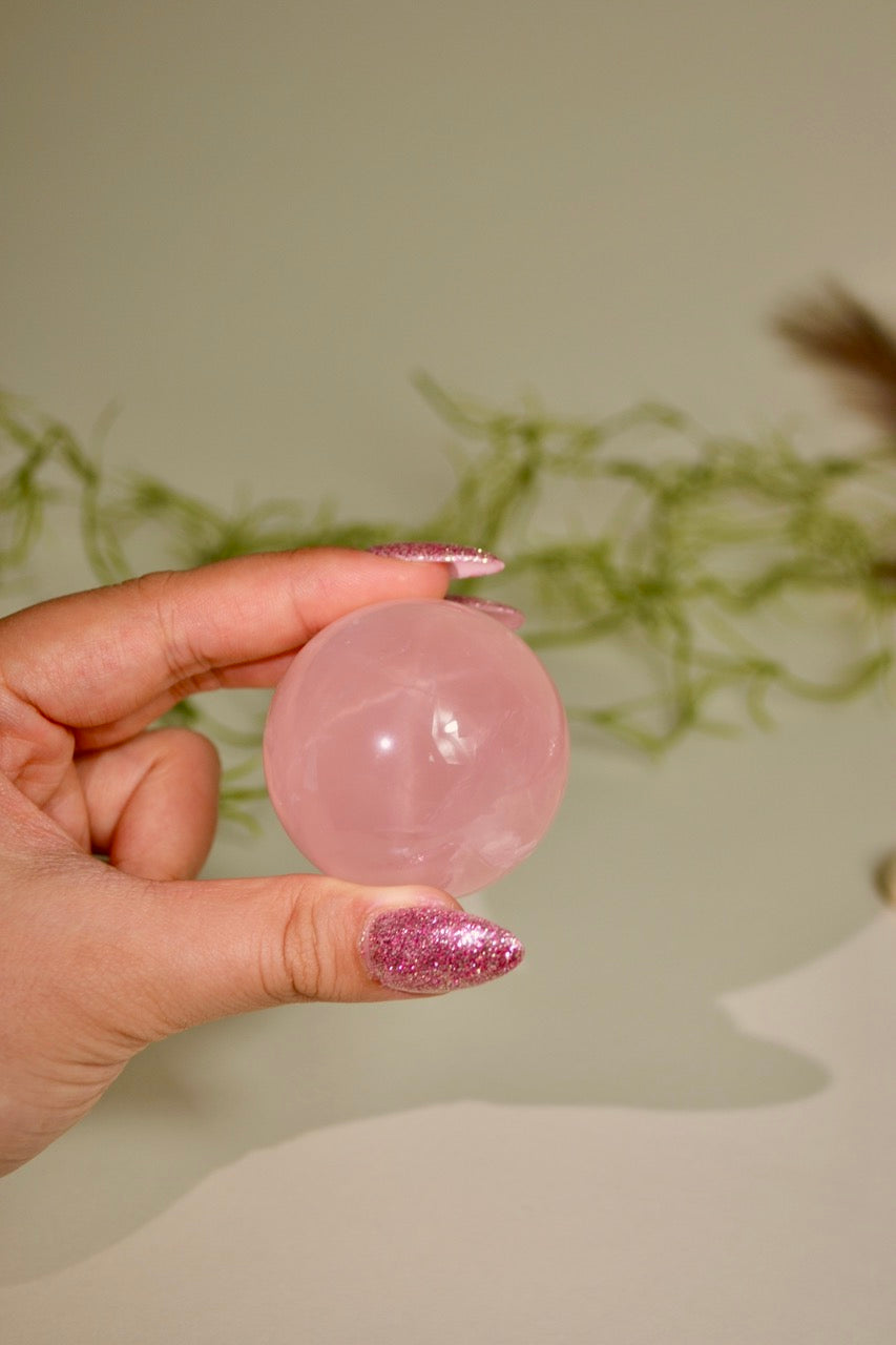 Star Rose Quartz Sphere (Rare find!)