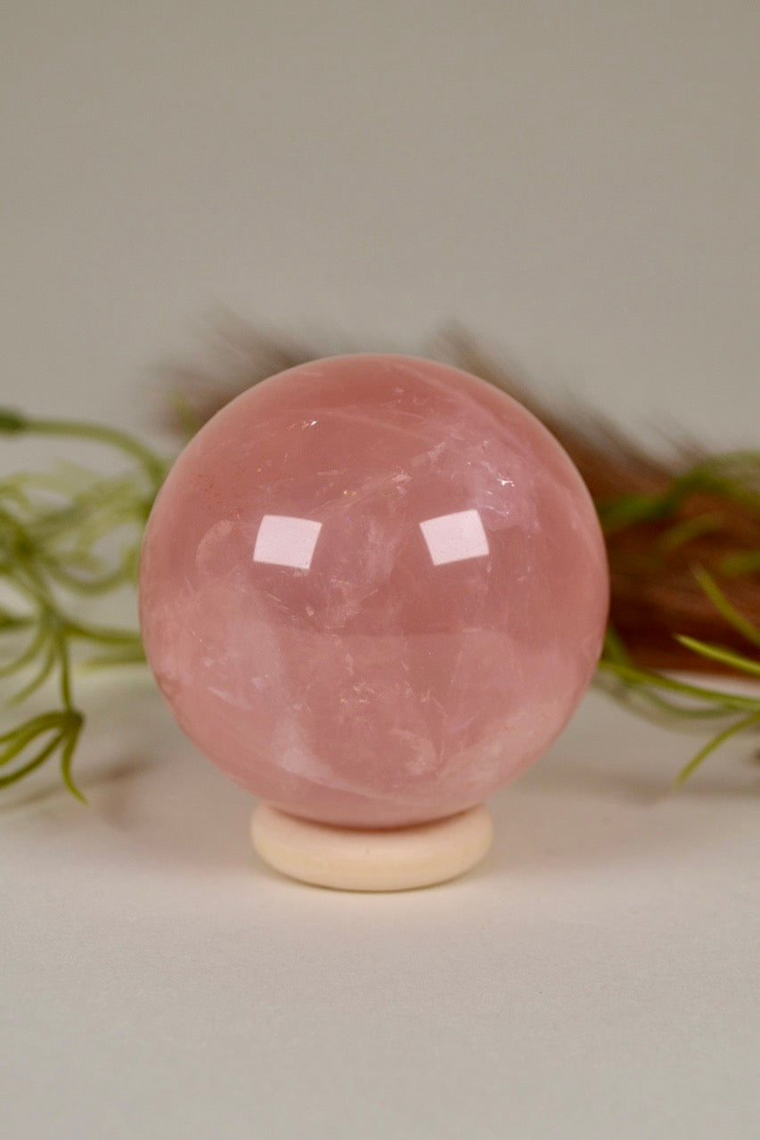 Star Rose Quartz Sphere (Rare find!)