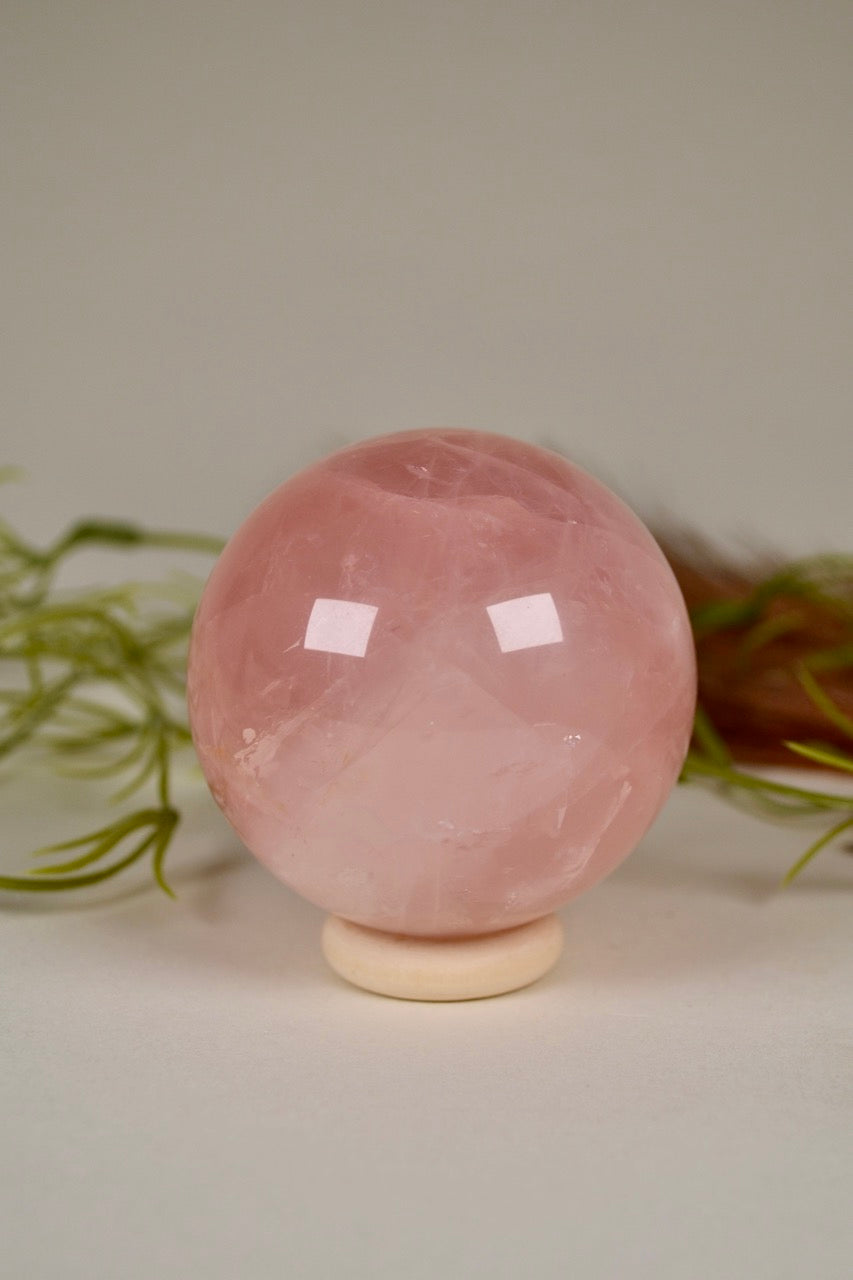 Star Rose Quartz Sphere (Rare find!)