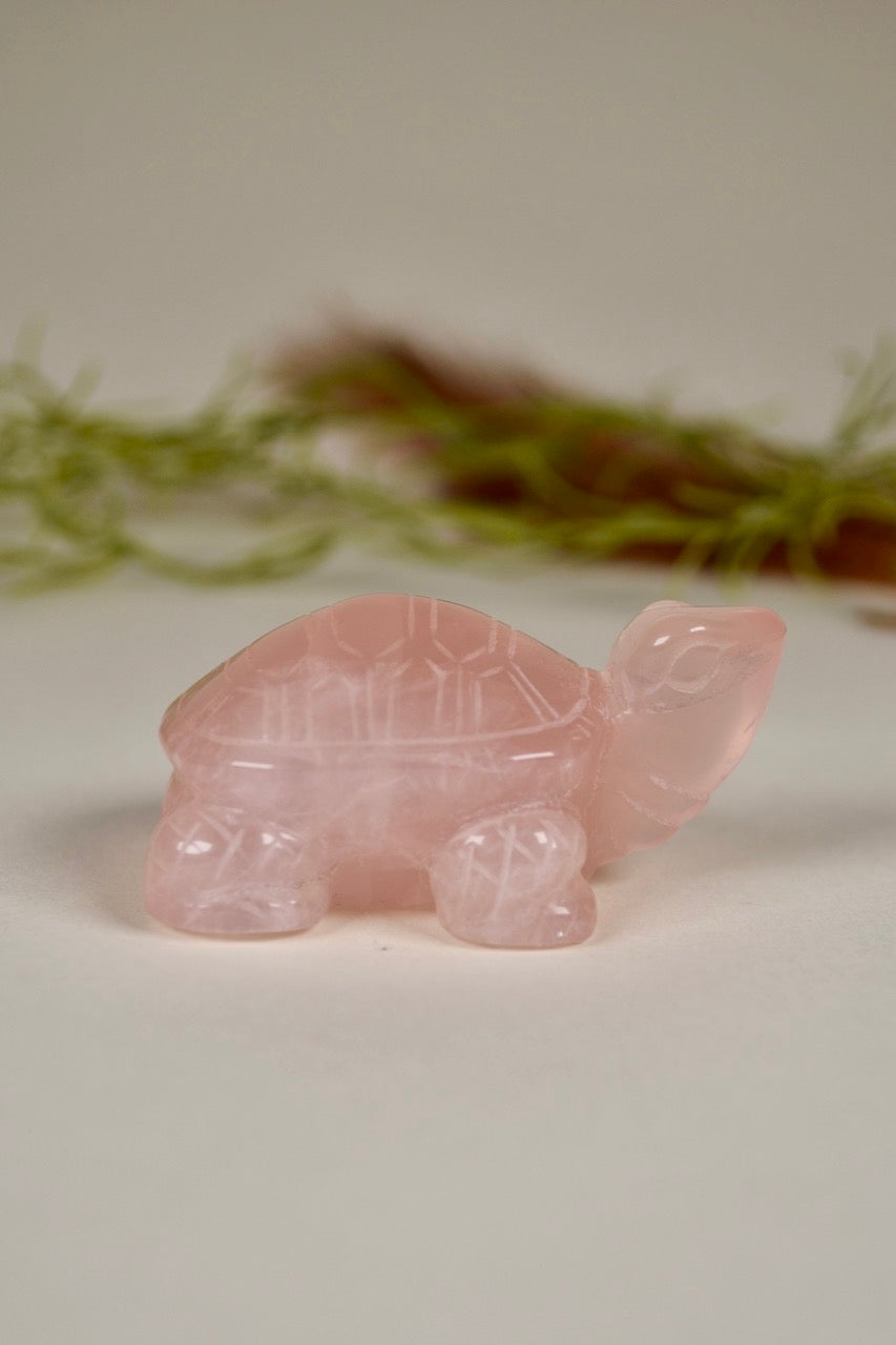 Gemmy Rose Quartz Turtle