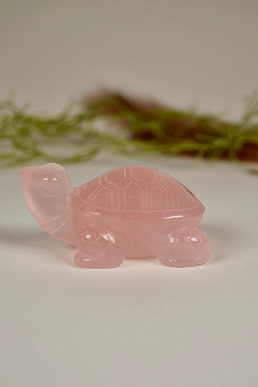 Gemmy Rose Quartz Turtle