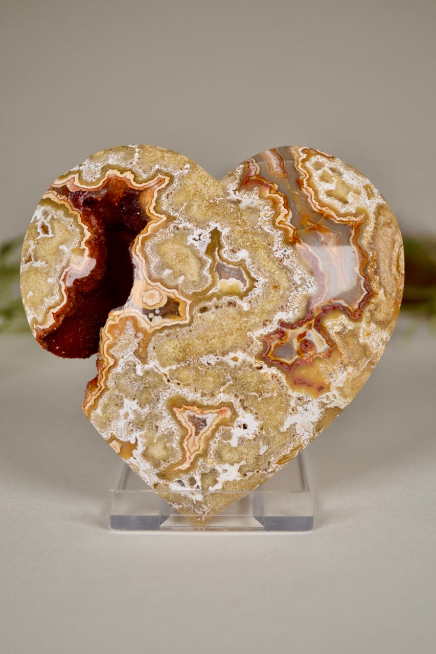 Crazy Lace Agate Heart