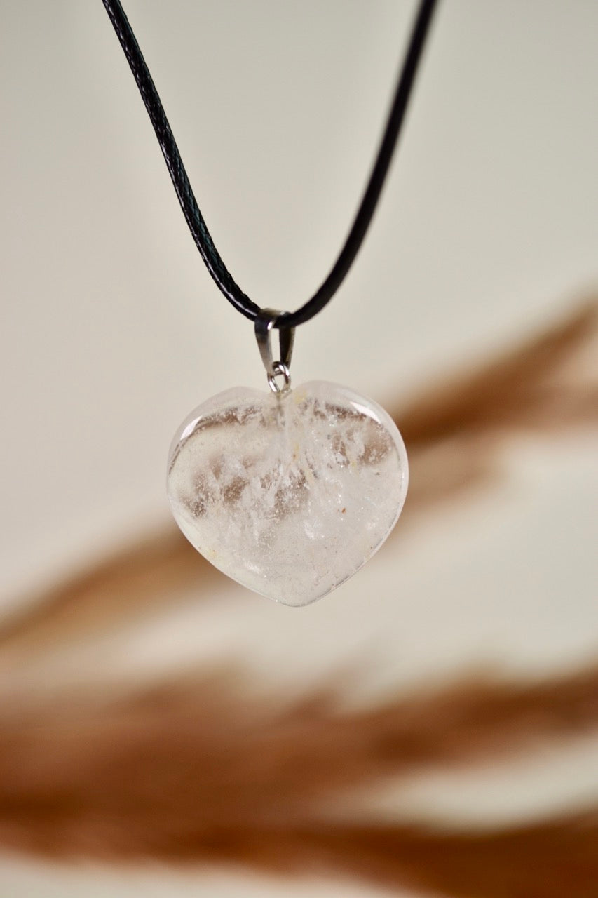 Clear Quartz Heart Pendant