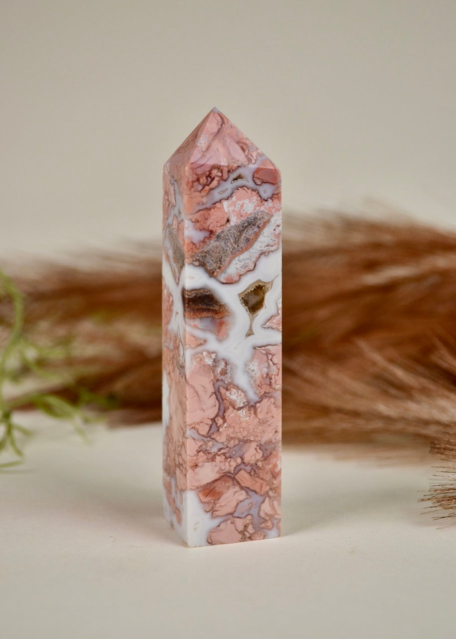 Antique Pink Agate Tower