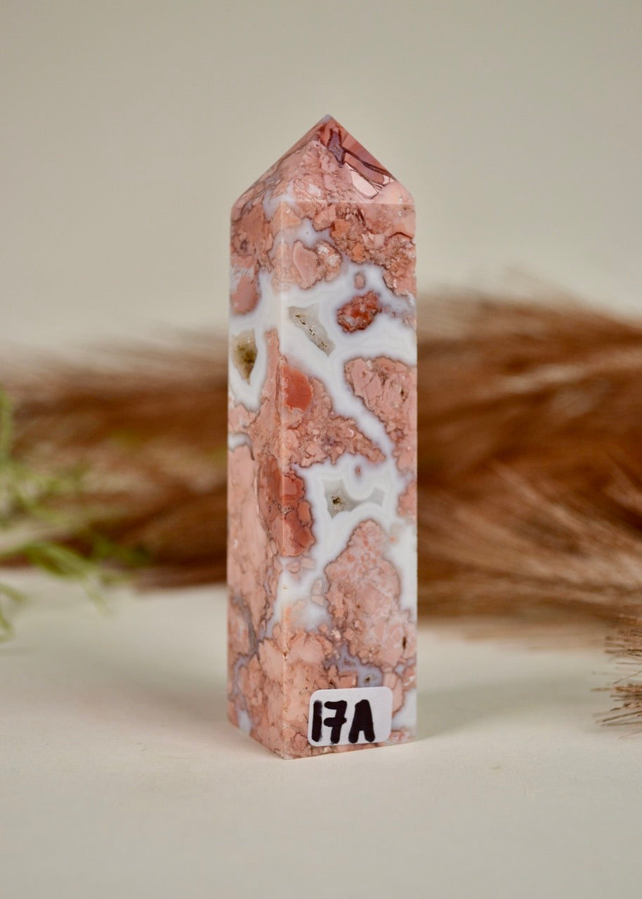 Antique Pink Agate Tower