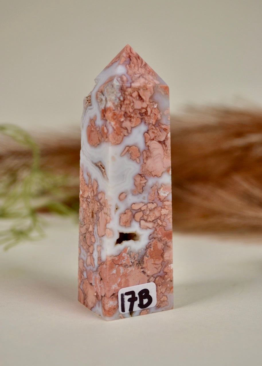 Antique Pink Agate Tower