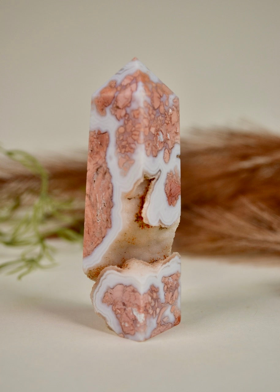 Antique Pink Agate Tower