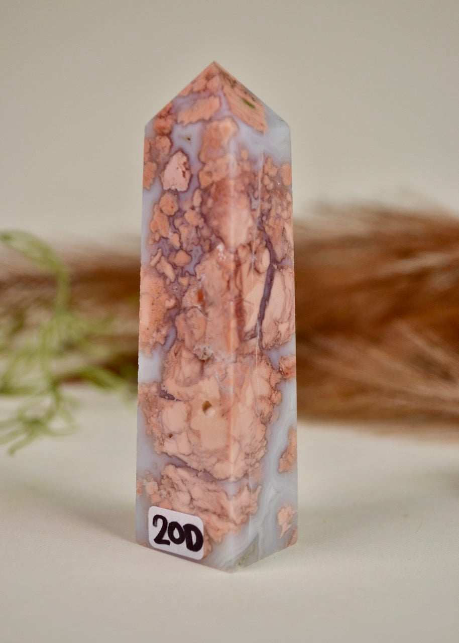 Antique Pink Agate Tower