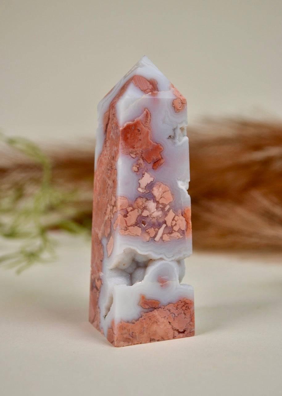 Antique Pink Agate Tower