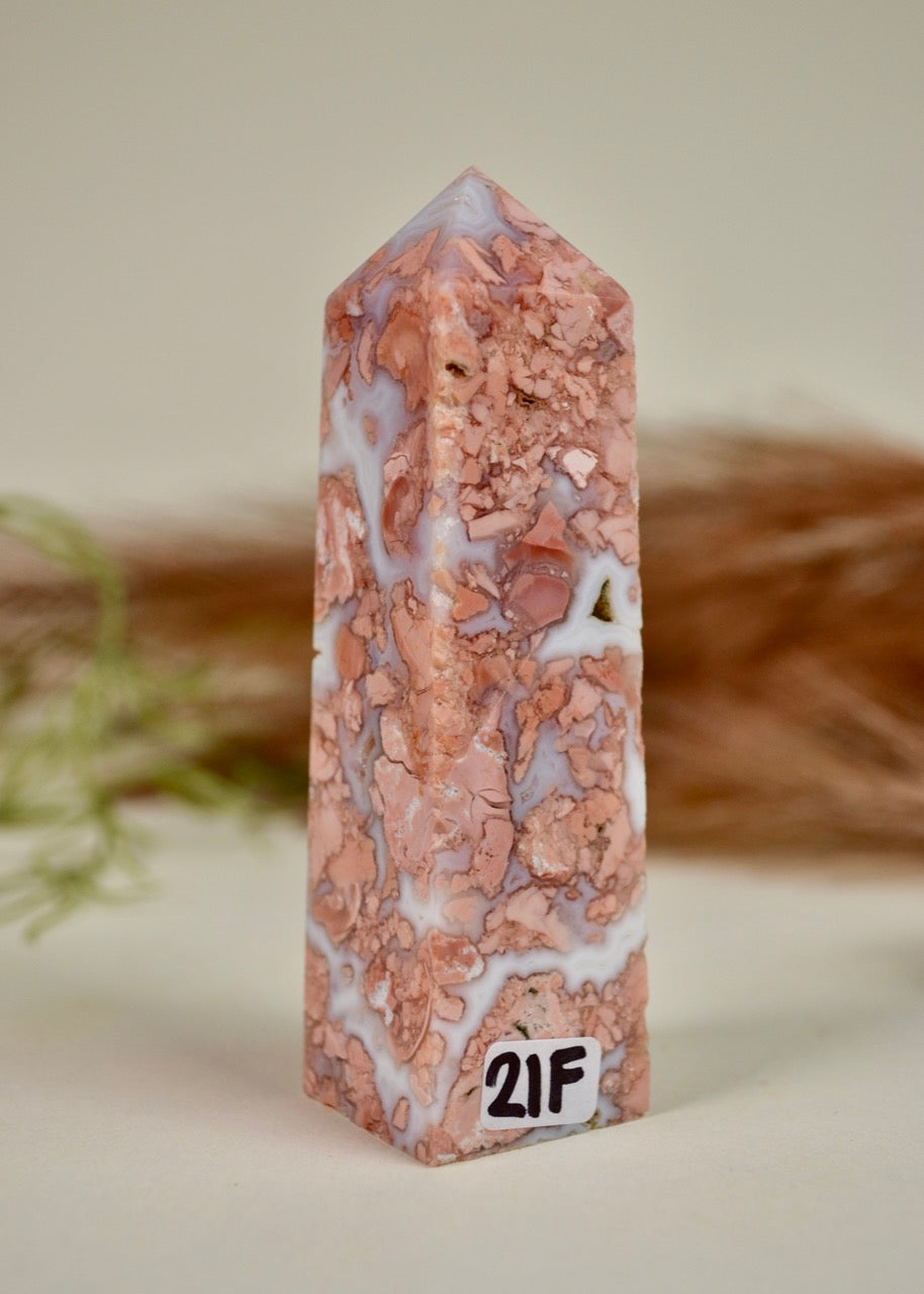 Antique Pink Agate Tower