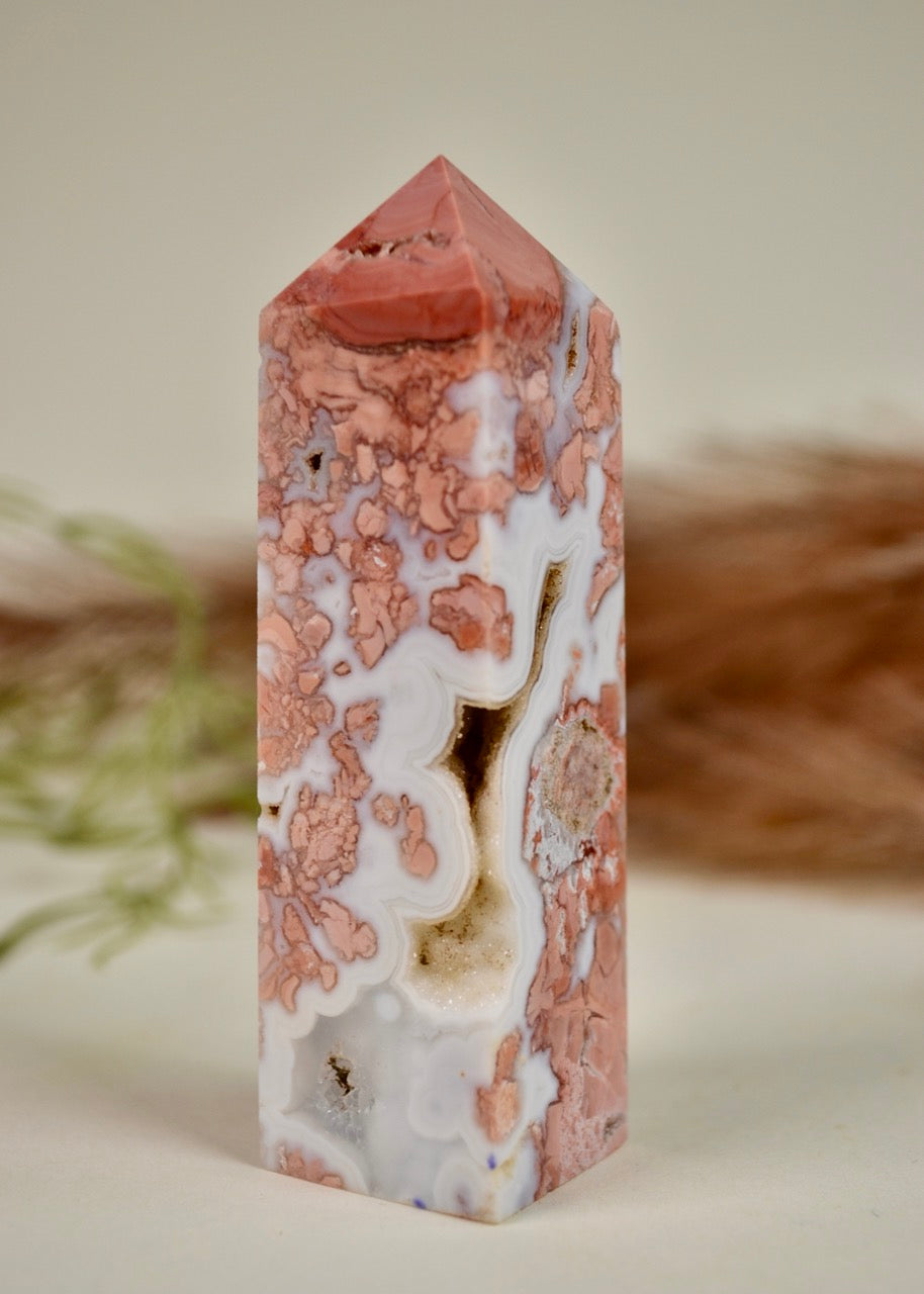 Antique Pink Agate Tower