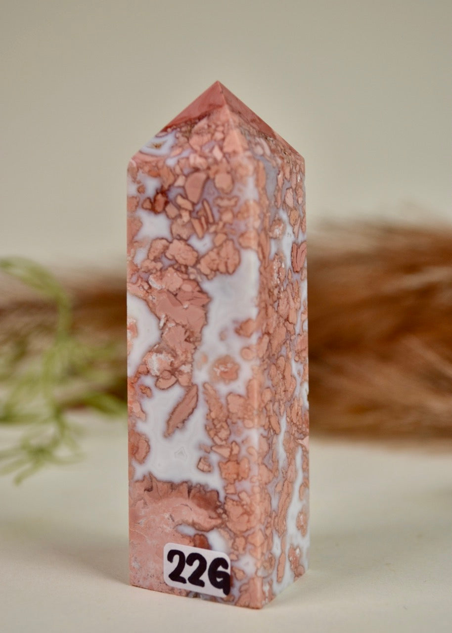 Antique Pink Agate Tower