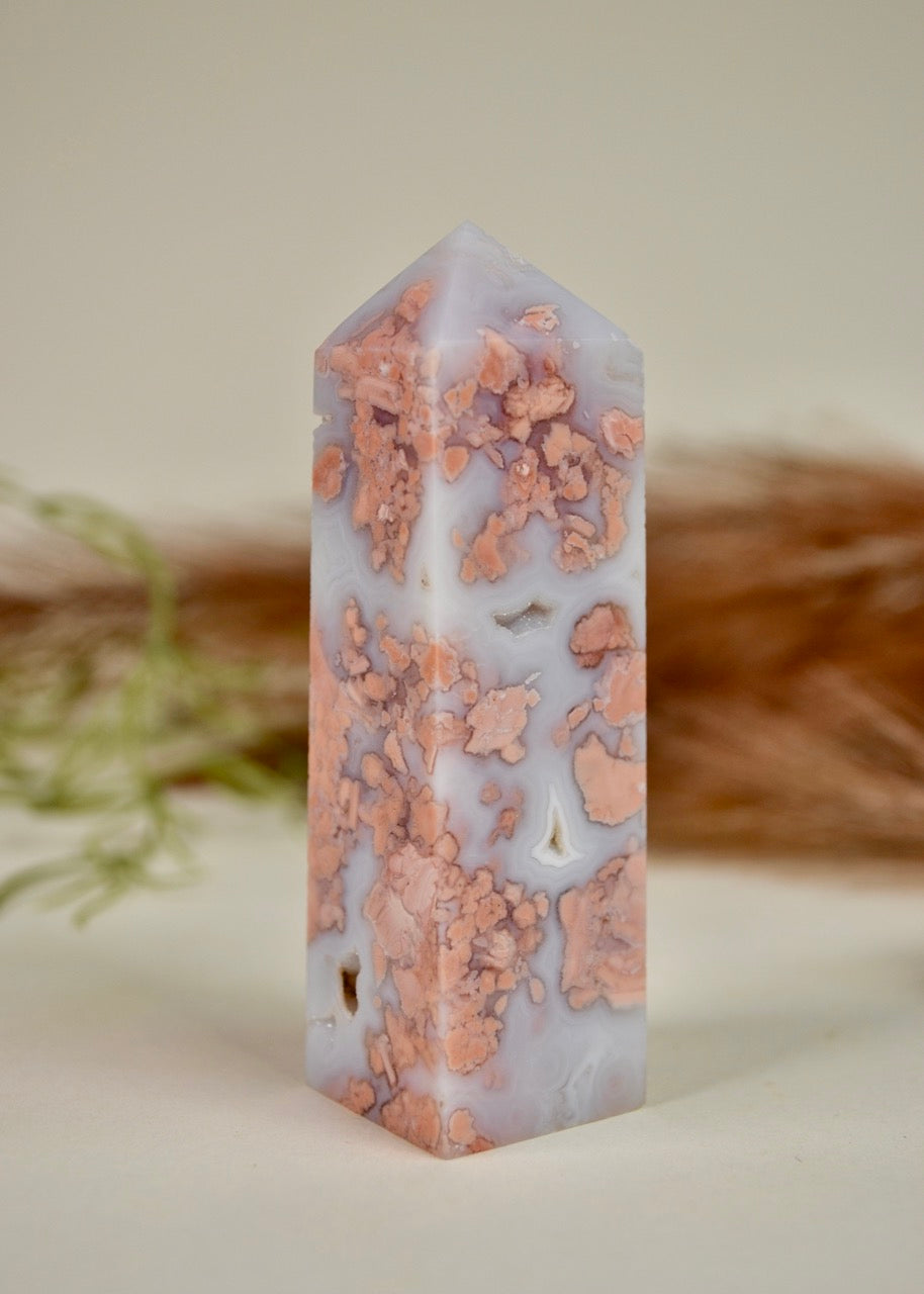 Antique Pink Agate Tower