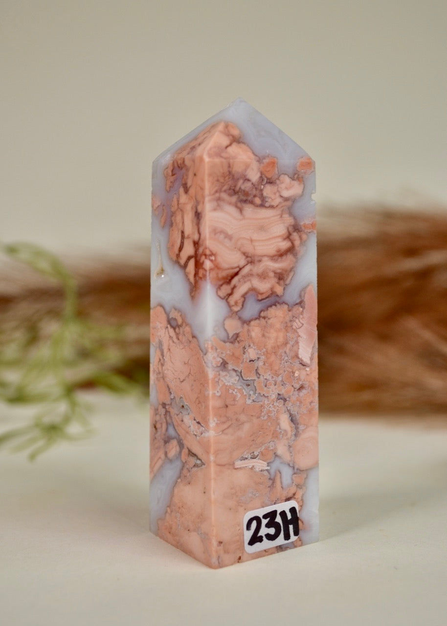 Antique Pink Agate Tower