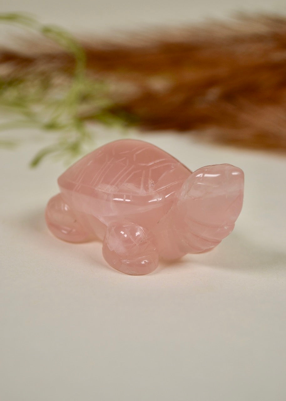 Gemmy Rose Quartz Turtle