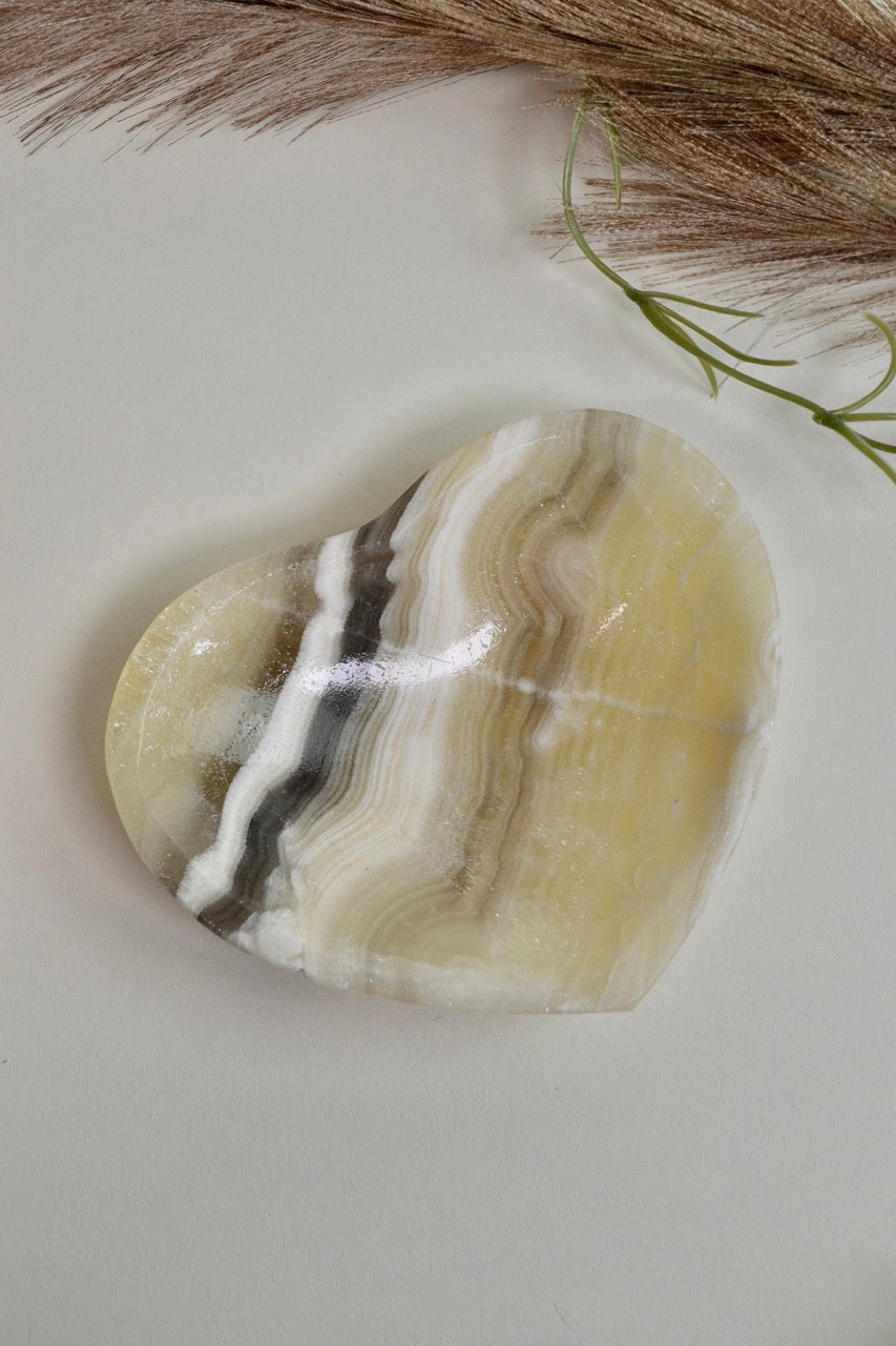 Zebra Onyx Heart Bowl 55A