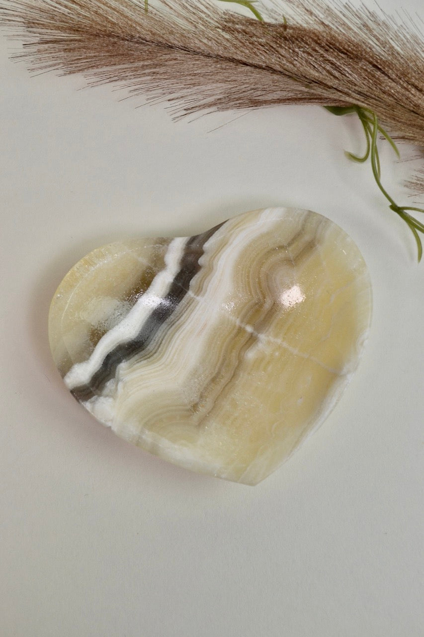 Zebra Onyx Heart Bowl 55A