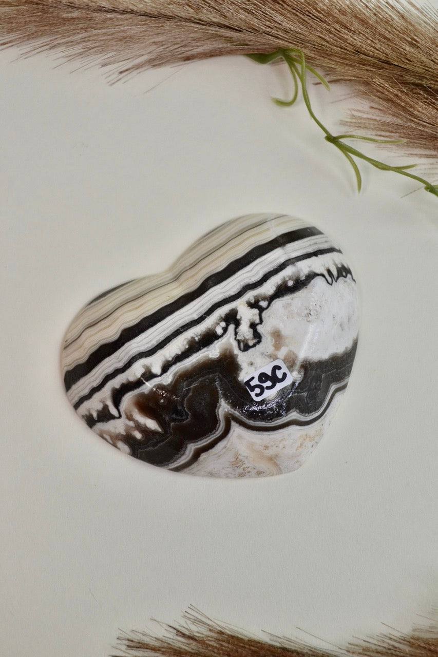 Zebra Onyx Heart Bowl 59C