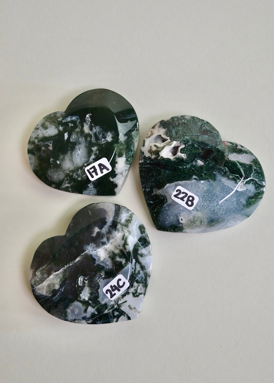 Moss Agate Heart Bowl