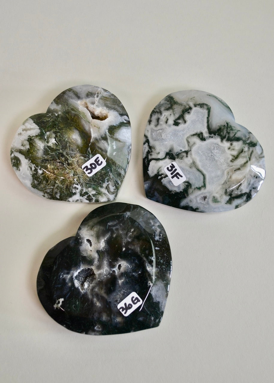 Moss Agate Heart Bowl