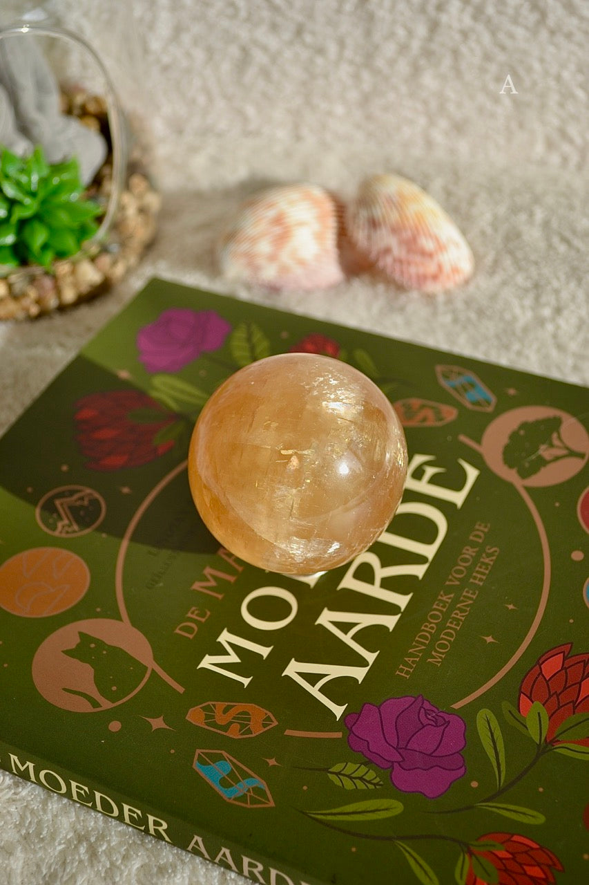 Honey Calcite Sphere