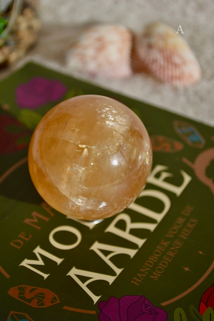 Honey Calcite Sphere