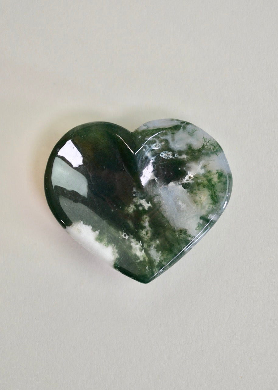 Moss Agate Heart Bowl