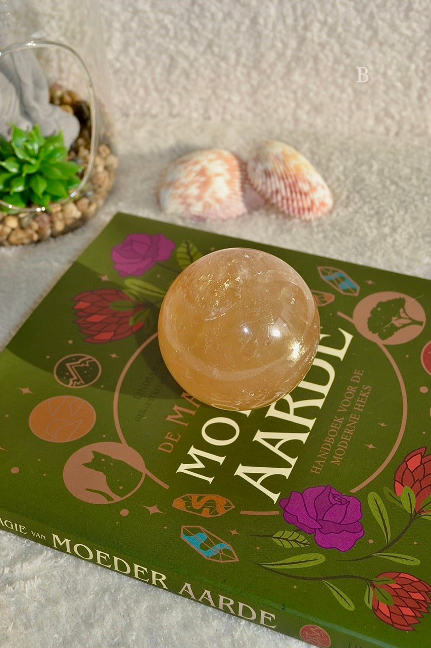 Honey Calcite Sphere