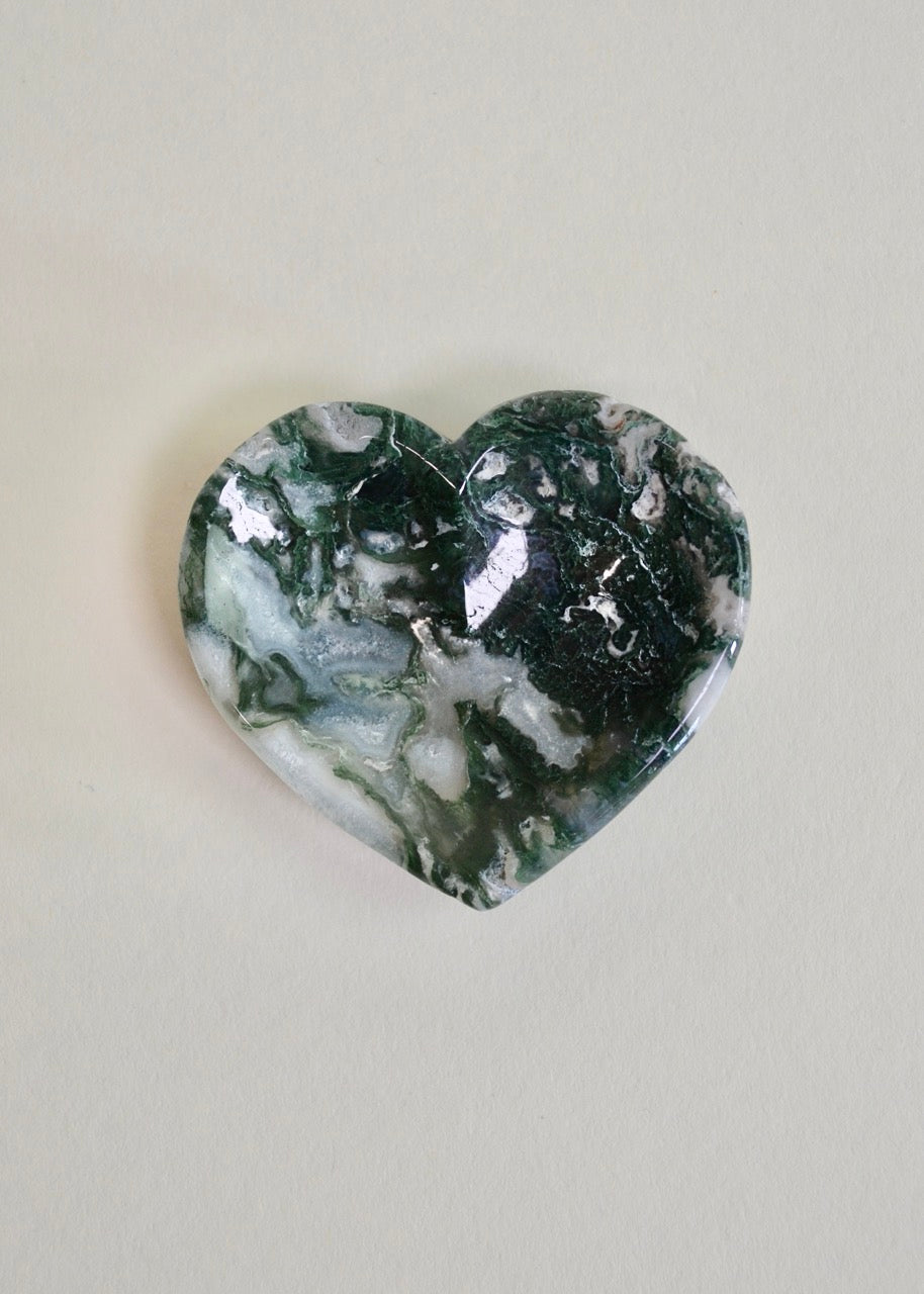 Moss Agate Heart Bowl