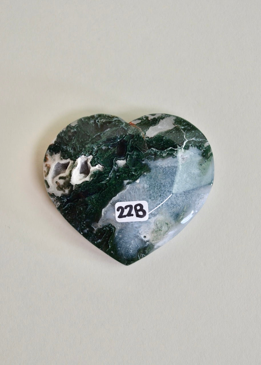 Moss Agate Heart Bowl