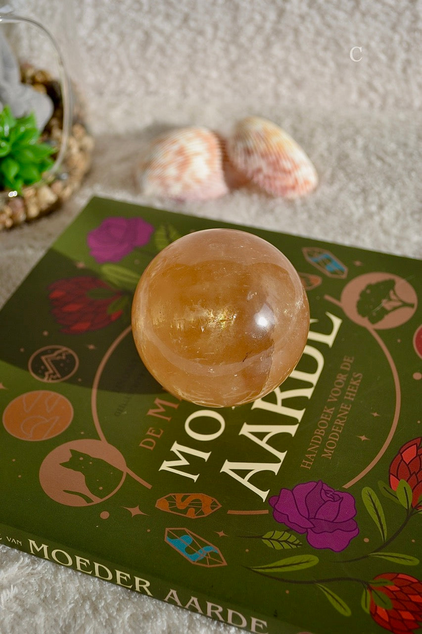 Honey Calcite Sphere